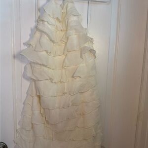 Zara Cream Layered Ruffle Dress